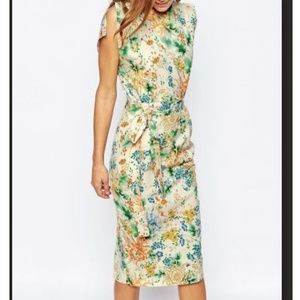 ASOS Floral Midi Dress w Split Sleeve